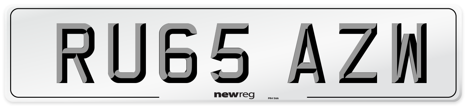 RU65 AZW Number Plate from New Reg